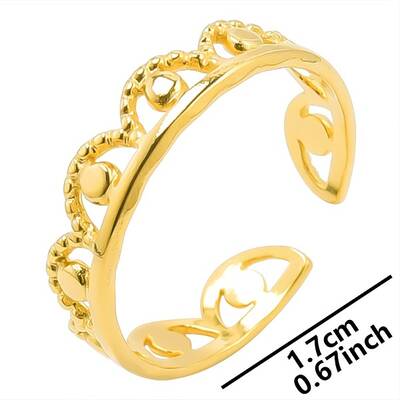 Vintage Stainless Steel Couple Open Cuff Rings for Men and Women