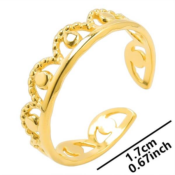 Vintage Stainless Steel Couple Open Cuff Rings for Men and Women