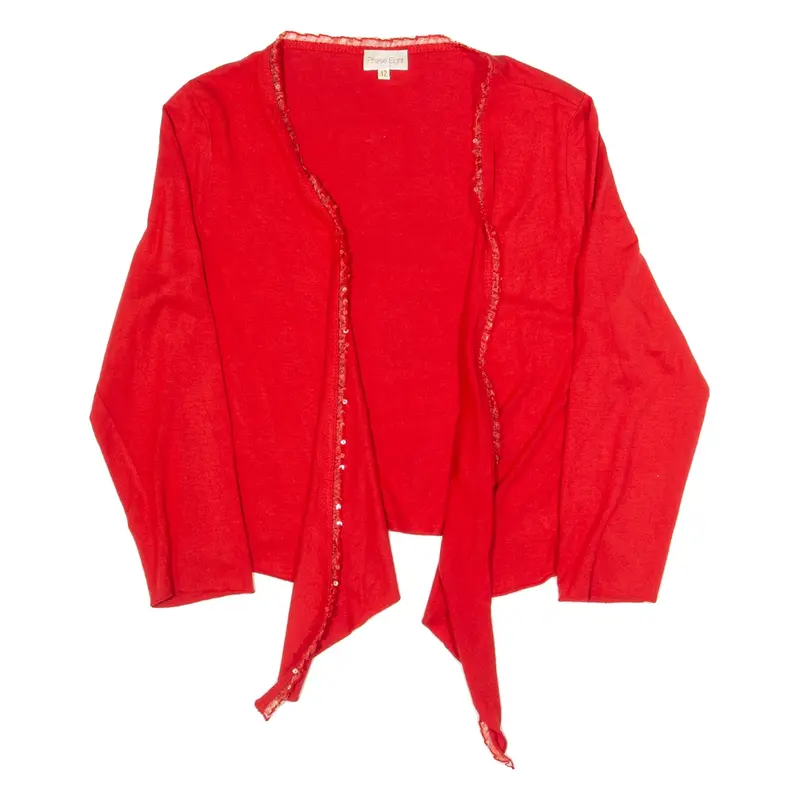 PHASE EIGHT Shawl Womens Top Red 3/4 Sleeve UK 12
