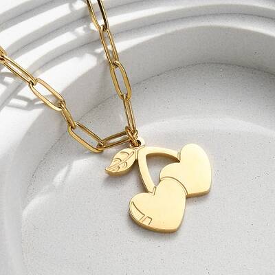 Cherry 304 Stainless Steel Pendant Necklaces for Women