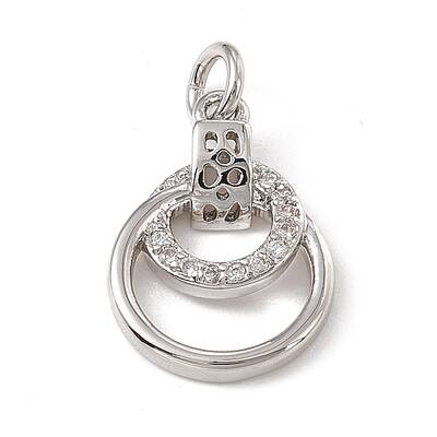 Brass Micro Pave Cubic Zirconia Charms