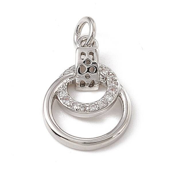 Brass Micro Pave Cubic Zirconia Charms