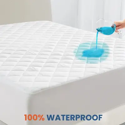 Waterproof Mattress Protector -Upto 16 Inches Deep Pocket Quilted Mattress Cover -Elastic Fitted Mattress Topper For Noiseles...