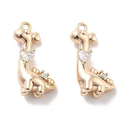 Rack Plating Brass Clear Cubic Zirconia Pendants