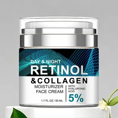 Hyaluronic Acid, Collagen Retinol Moisturizer, Hydrating Nourishing Smooth Skin Care Day Cream Night Cream, Face Lotion for W...