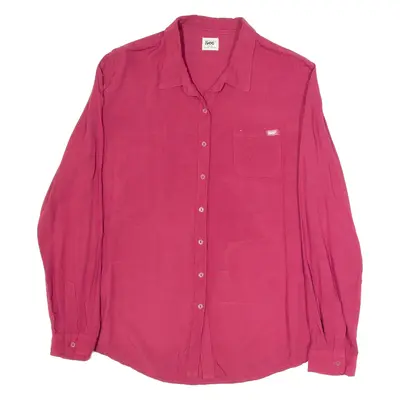 LEE Womens Shirt Maroon Long Sleeve XL