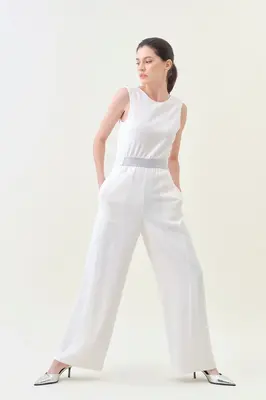 Low-back Jumpsuit - Snow | Size: M | Style: Jumpsuit