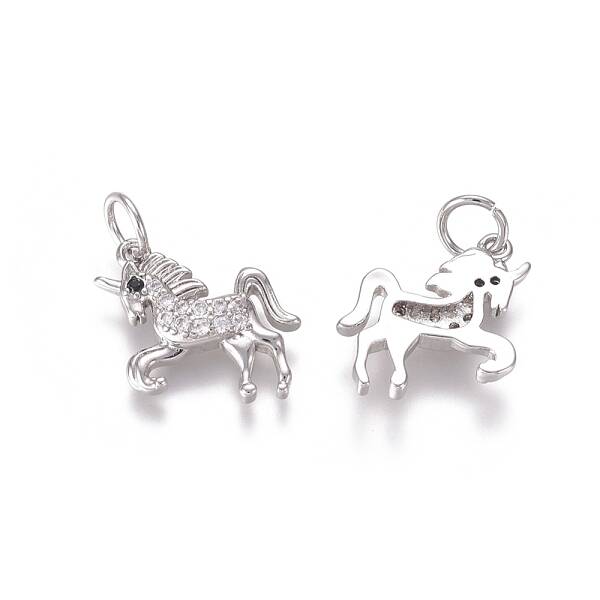 Brass Micro Pave Clear Cubic Zirconia Pendants