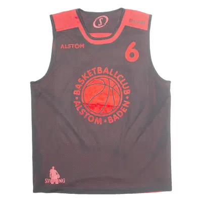 SPALDING Basketball Alstom Reversible Mens Jersey Black Sleeveless USA L
