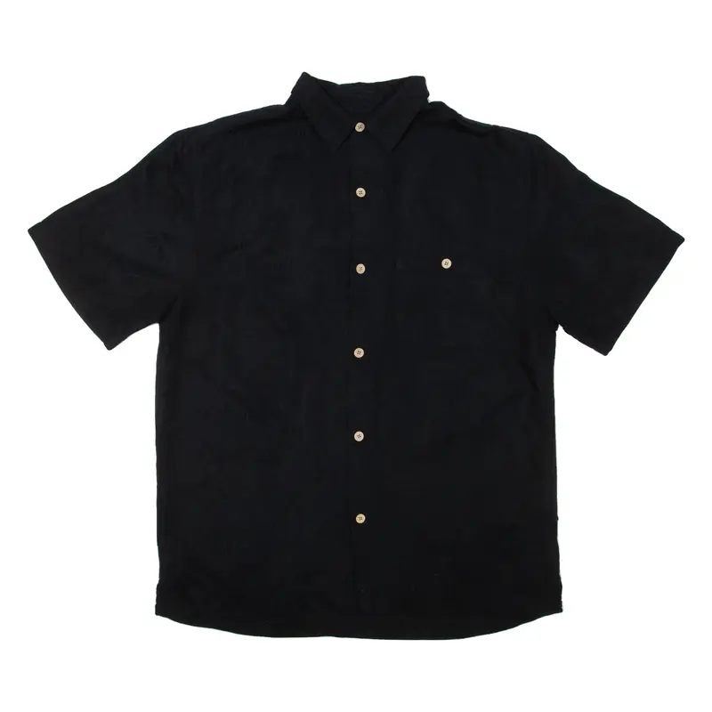 JOE MANLIN Mens Hawaiian Shirt Black Floral L