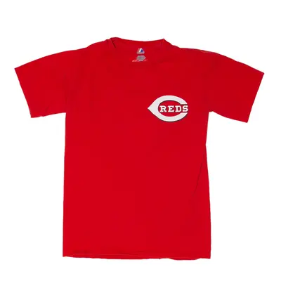 MAJESTIC Stubbs MLB Cincinnati Reds USA T-Shirt Red Short Sleeve Mens S