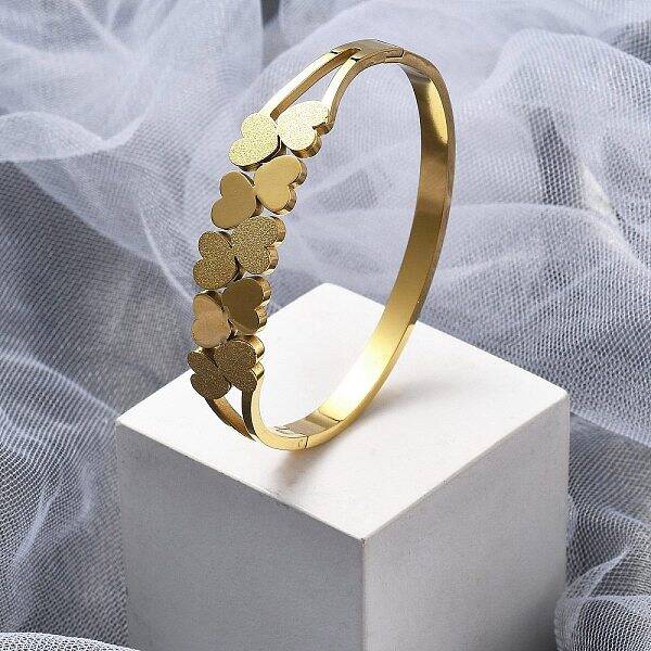 Ion Plating(IP) 304 Stainless Steel Hinged Bangles for Women