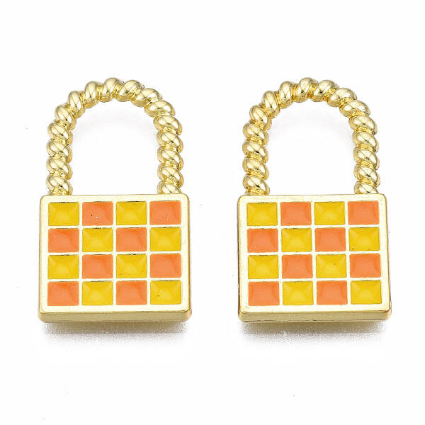 Rack Plating Alloy Checkerboard Pendants