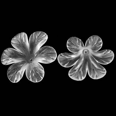 Frosted Flower Clear Transparent Acrylic Beads