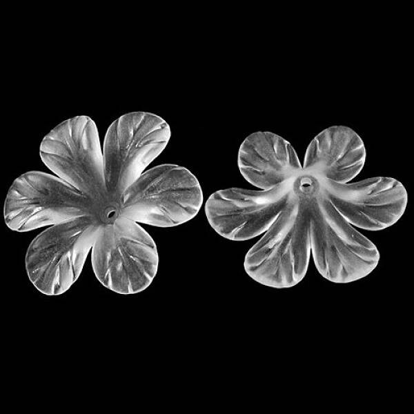 Frosted Flower Clear Transparent Acrylic Beads
