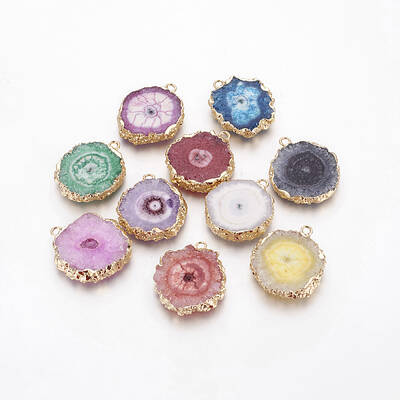 Natural Dyed Quartz Pendants