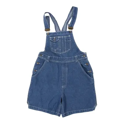 Blue Short Dungarees - Medium Blue Cotton