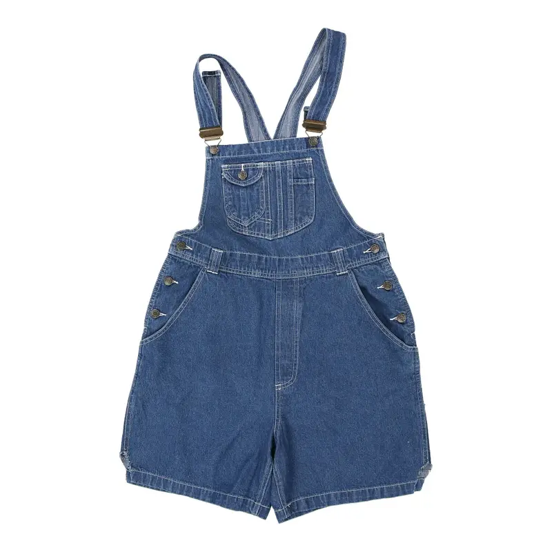 Blue Short Dungarees - Medium Blue Cotton