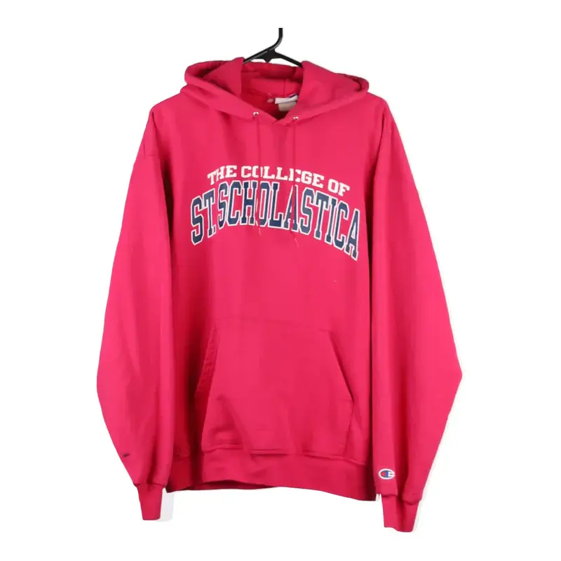 St. Scholastica College Champion Hoodie - XL Pink Cotton Blend