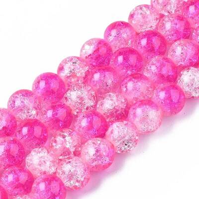 Baking Painted Crackle Glass Bead Strands