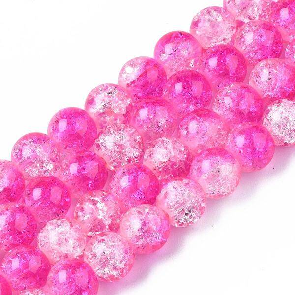 Baking Painted Crackle Glass Bead Strands