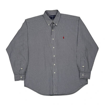 Ralph Lauren Checked Shirt - Large Black & White Cotton