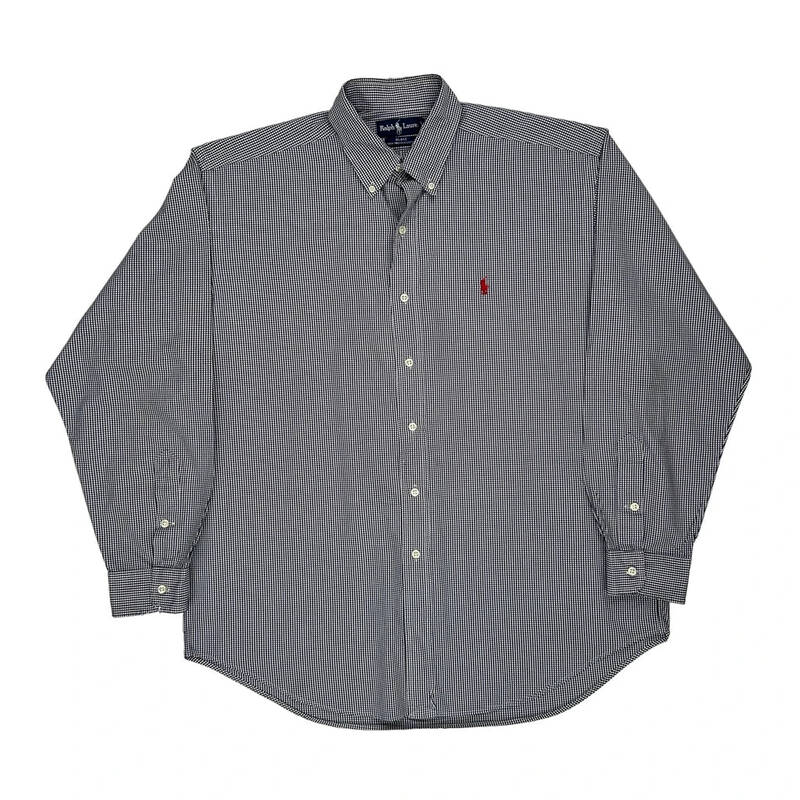 Ralph Lauren Checked Shirt - Large Black & White Cotton