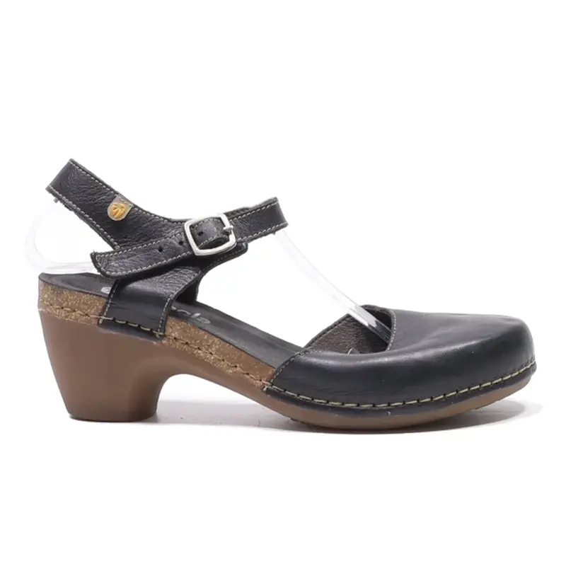 JUNGLA Strappy Heels Black Leather Womens UK 7