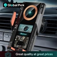 15W Wireless Car Fast Charger, Auto Clamp Car Charger, Phone Charging Car Phone Holder for iPhone Samsung Galaxy Series, ...