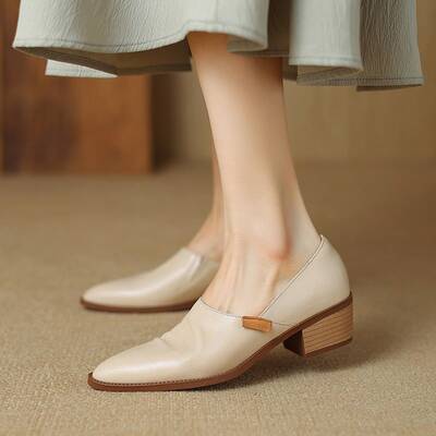CHIKO Pinterry Pointy Toe Block Heels Pumps Shoes