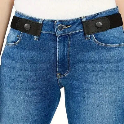 Adjustable Waistband, 1/2 Counts No Buckle Design Elastic Waistband, Adjustable Elastic Belt for Jeans & Pants, Daily Use