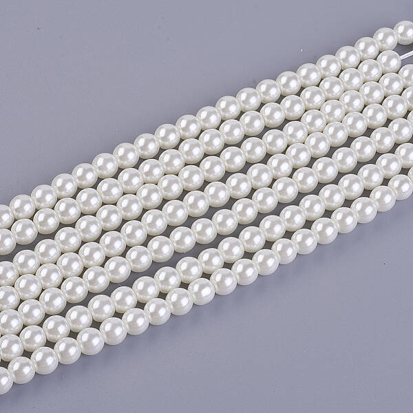 Eco-Friendly Dyed Glass Pearl Bead Strands