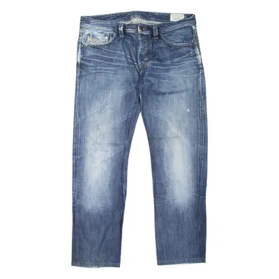 DIESEL Larkee Mens Jeans Blue Regular Straight Stone Wash W34 L30