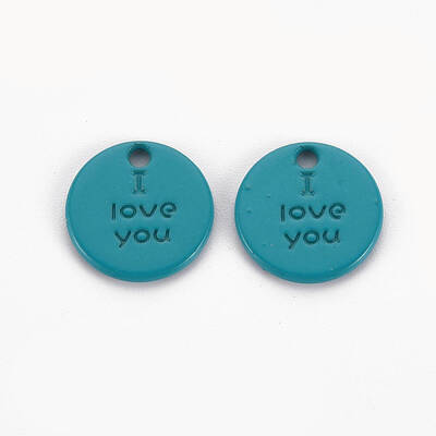 Spray Painted Alloy Charms for Valentine's Day