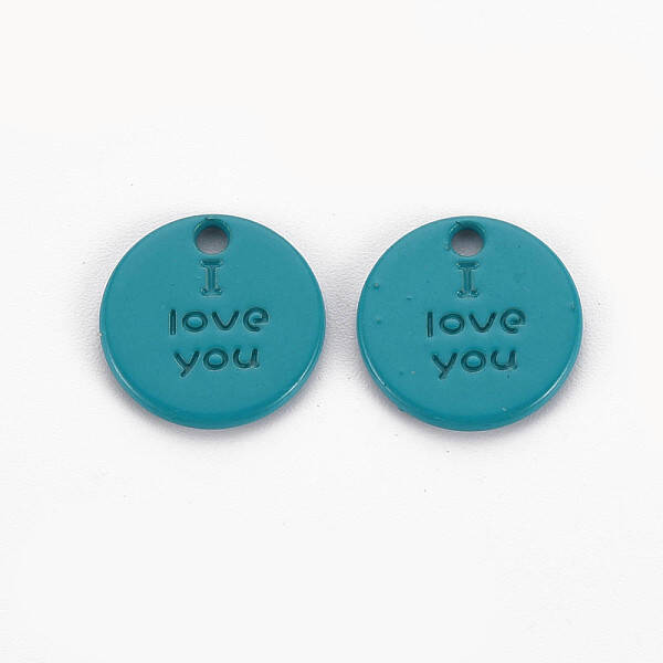 Spray Painted Alloy Charms for Valentine's Day