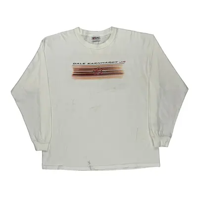 Dale Earnhardt Jr. Chase Authentics Nascar Long Sleeve T-Shirt - 2XL White Cotton