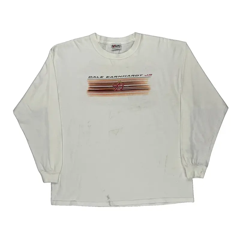 Dale Earnhardt Jr. Chase Authentics Nascar Long Sleeve T-Shirt - 2XL White Cotton