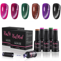 Halmai 24D Cat Eye Gel Nail Polish Upgraded Magnetic Gels Polish Kit with Magnet Salon Gel Manicure and Nail Art DIY at home ...