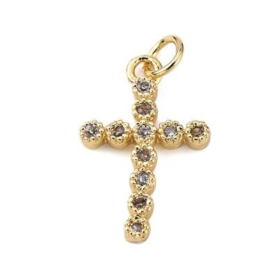 Brass Micro Pave Clear Cubic Zirconia Pendants