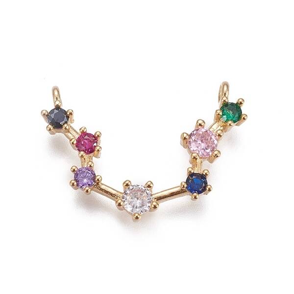 Brass Micro Pave Cubic Zirconia Pendants