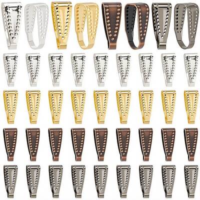 480Pcs 4 Colors Brass Snap on Bails