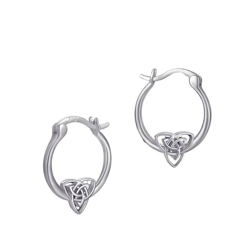 Sterling Silver Celtic Knot Hoop Earrings