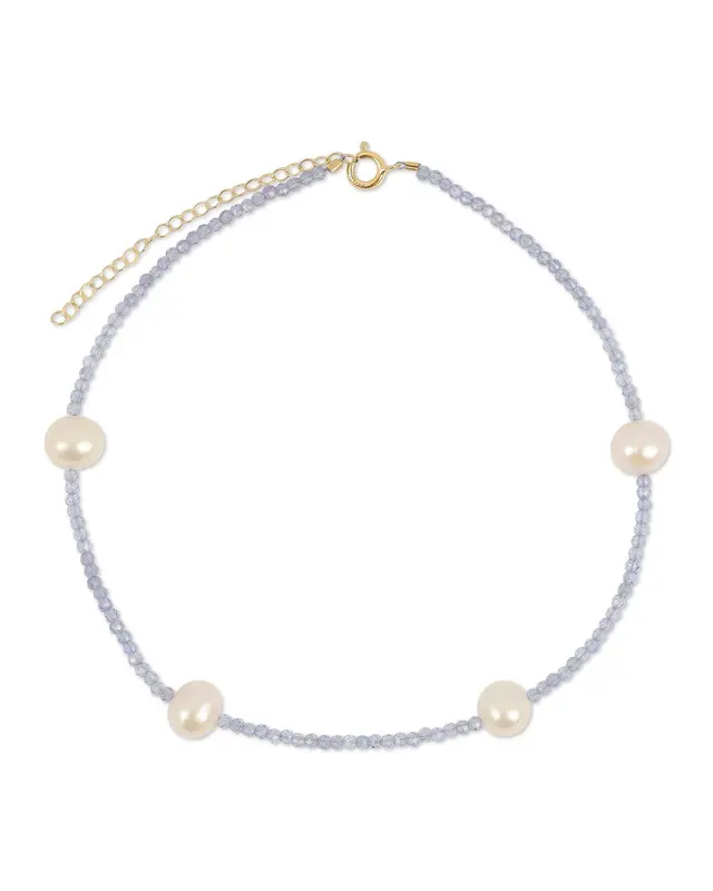 Grady Anklet - Multiple Colors | Metal Color: Gold | Gemstone: Tanzanite