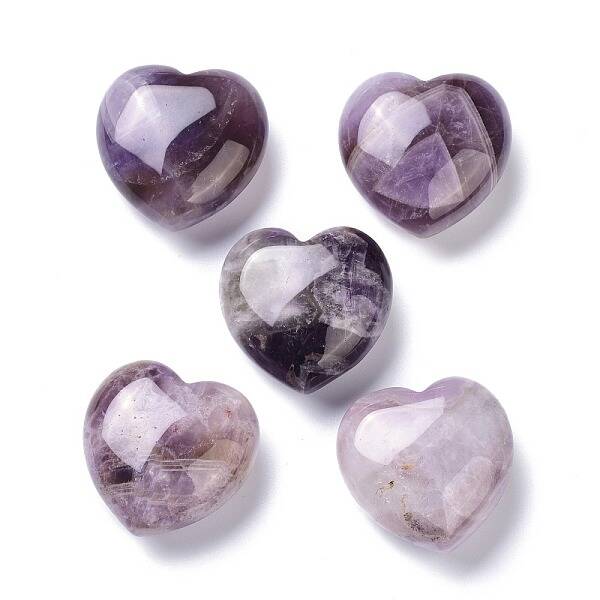 Natural Amethyst Heart Love Stone