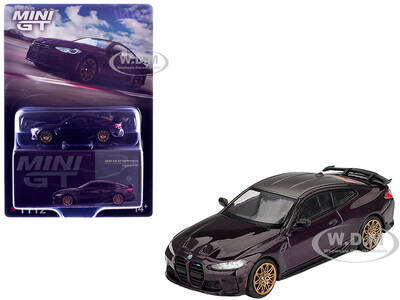 BMW M4 M-Performance Daytona Violet Metallic with Carbon Top Limited Edition 1/64 Diecast Model Car by Mini GT