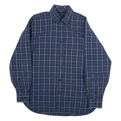 TOMMY HILFIGER Mens Shirt Blue Check Long Sleeve S