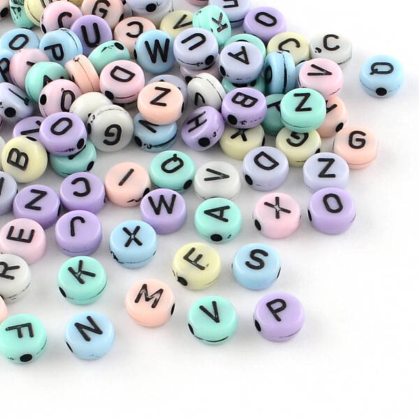 Flat Round Craft Style Opaque Acrylic Beads