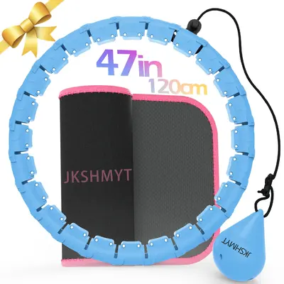 JKSHMYT Weighted Hula Circle for Adults fitness, 24 Detachable Links & Size Adjustable with Waist Trimmer for Women