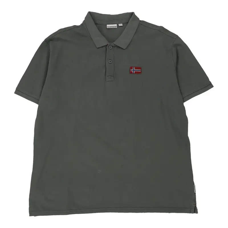 Napapijri Polo Shirt - 3XL Grey Cotton