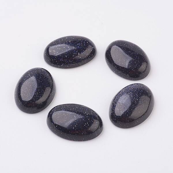 Synthetic Blue Goldstone Flat Back Cabochons